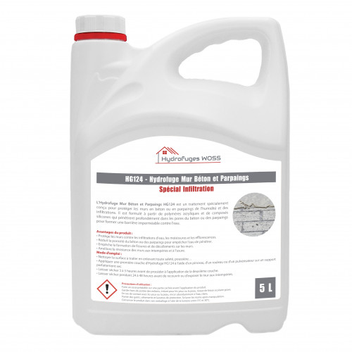 HG124 - Hydrofuge Murs Béton et Parpaings - 15 litres